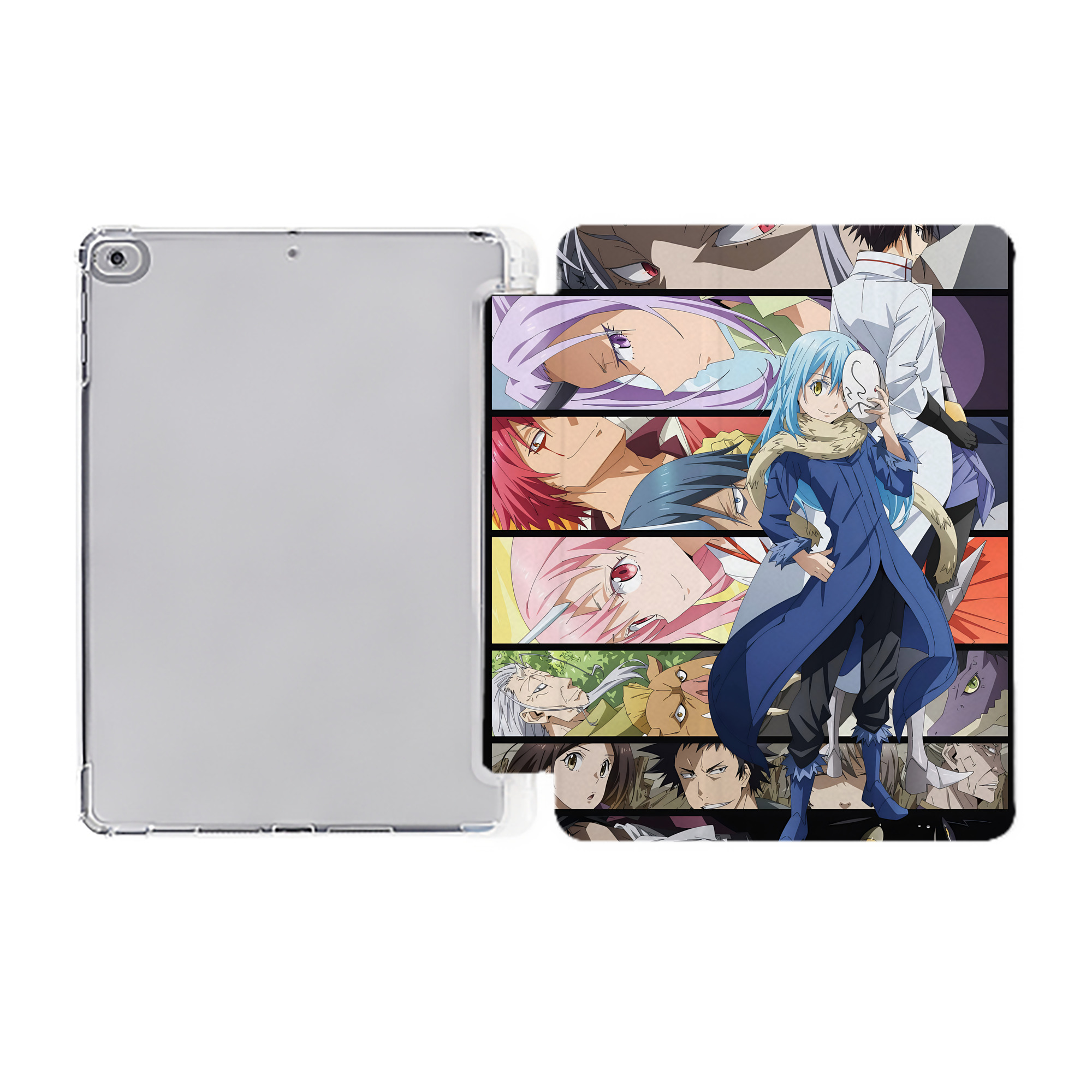 （画像用） 転スラ Regarding Reincarnated to Slime IPad ケース ペン収納付き 三つ折りスタンド PUレザー×シリコン 対応機種9.5/10.5/10.9インチ